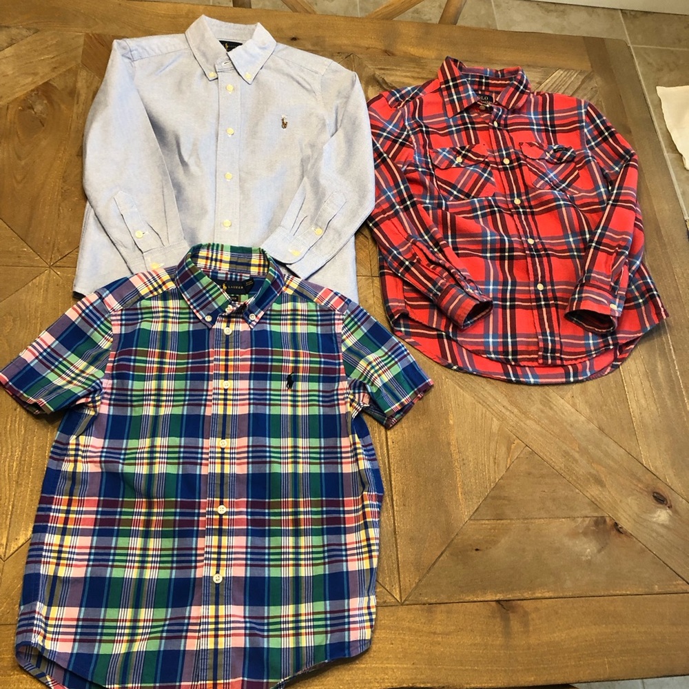 Ralph Lauren polo button down shirts bundle lot boys 6